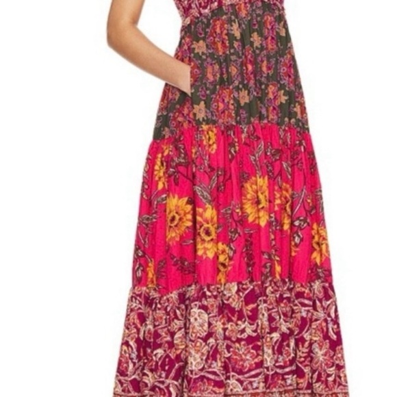 Free People Bluebell Maxi, Magenta Combo, Size Large - Picture 5 of 13